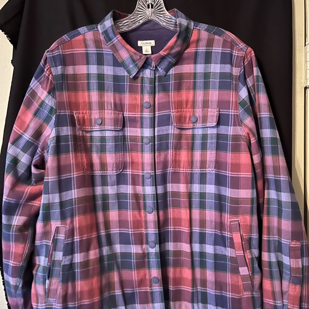 Plaid LL Bean Snap Up Shirt/Jacket